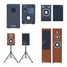Equipos de musica para casa. Sistema De Sonido En Casa Sistemas De Musica De Vectores Plana Estereo Domesticos Para Amantes De La Musica Equipos De Musica A Distancia Altavoces De Subgraves Receptor Reproductor Para Escuchar Musica Tecnologia