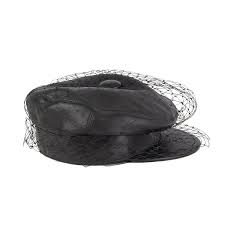 Christian Dior Leather Cap With Veil Black