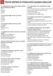 1 Trafik Egitimi Ve Psikolojisi Calisma Sorulari Pdf Ucretsiz Indirin