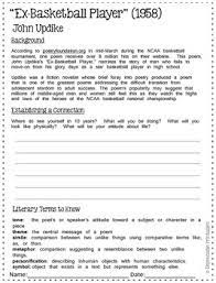 Poetry Analysis Ex Basketball Player By Dependable Printables Tpt