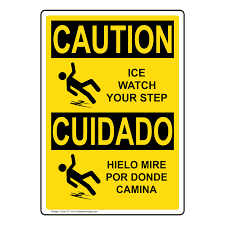 Watch your step in english and spanish. Osha Caution Watch Your Step With Symbol Bilingual Sign Ocb 6440