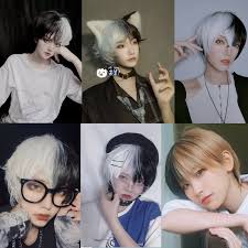 The anime hair business today is continually growing and changing. Short Curly Male Wig Black White Yellow Half Cosplay Anime Costume Halloween Wigs Synthetic Hair With Bangs For Men Boy Women Synthetic None Lace Wigs Aliexpress