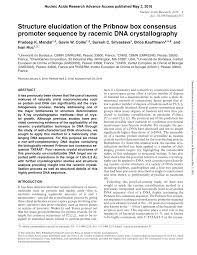 PDF) Structure elucidation of the Pribnow box consensus promoter sequence  by racemic DNA crystallography