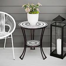 Check spelling or type a new query. Black And White Mosaic Outdoor Side Table Kirklands
