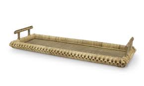 Hf by lt layla design deluxe rubber boot tray, 34 x 14 inches, heavy duty. Rectangular Blonde Pole Rattan Tray Mecox Gardens