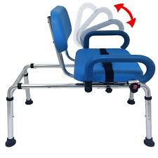 Platinum Health Carousel Sliding Transfer Bench With Swivel Seat Premium Padded Bath Shower Chair With Pivoting Arms Walmart Com Shower Chair Transfer Bench Swivel Seating