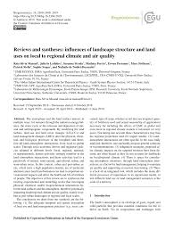 Want to say goodbye to your electric bill? Pdf Reviews And Syntheses Influences Of Landscape Structure And Land Uses On Local To Regional Climate And Air Quality