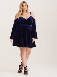 Navy Velvet Cold Shoulder Surplice Dress In 2020 Plus Size Cocktail Dresses Plus Size Party Dresses Cocktail Dresses With Sleeves