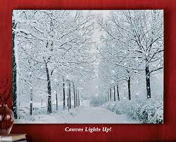 Christmas Lighted Snowy Canvas Winter Trees Snow Led Fiber Optic Light Decor S Lighted Canvas Art Wall Canvas Winter Wall Decor