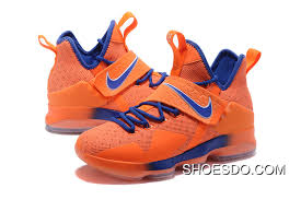 Men Nike Lebron James 14 Orange Blue Shoes Online Price