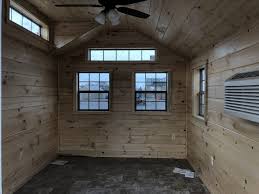 A lawn mower, a table top on he had an entire wall of photos where people had converted a shed into a house, upfitting the converted shed to living space photos and ideas. She Shed Kits She Sheds For Sale Stoltzfus Structures