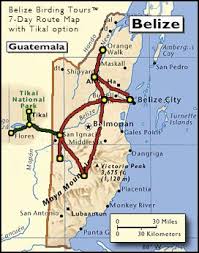 Hopkins Belize Map Belize 7 Day Bird Watching Map With Belize Birding Tours Hopkins Belize Photography Tours Belize