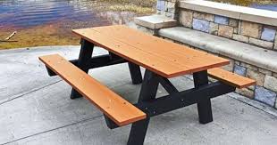 Frog Furnishings A Frame Recycled Plastic 8 Ft 96 W X 60 D Rectangular Picnic Table Pbapic8 Picnic Table Patio Picnic Garden Picnic Bench