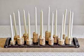 Eat Sleep Make 8 Diy Harvest Centerpieces An Announcement Diy Candle Holders Wooden Diy Candle Holders Diy Taper Candle Holders