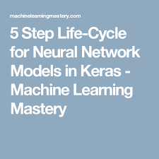 5 Step Life Cycle For Neural Network Models In Keras Machine Learning Mastery Life Cycles Machine Learning Deep Learning