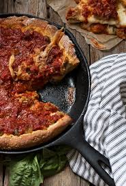 Cast Iron Skillet Deep Dish Pizza This Cast Iron Skillet Deep Dish Pizza Is Filled With Cheese And S Deep Dish Pizza Recipe Cast Iron Recipes Deep Dish Pizza