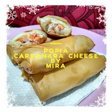 karboˈnaːra) is an italian pasta dish from rome made with egg, hard cheese, cured pork, and black pepper. Popia Carbonara Cheese Frozen Home Facebook