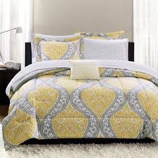 Black And Gray Bed In A Bag Twin Mainstays Yellow Damask 6 Piece Bed In A Bag Bedding Set Twin Twin Xl Walmart Com Damask Bedding Yellow Bedding Yellow And Gray Bedding