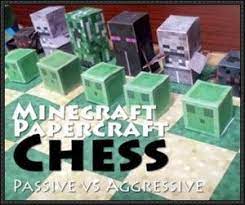 minecraft cube crafts chess free papercrafts download papercraftsquare com minecraft paper crafts minecraft crafts