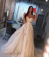 Deep plunge wedding dress, lace corset wedding dress, vivian wedding dress, fairy wedding gown, backless wedding dress, bridle gown vastoliyabride. Amazing Lace Embroidery Sweetheart Bodice Corset Tulle Wedding Dresses Alinanova