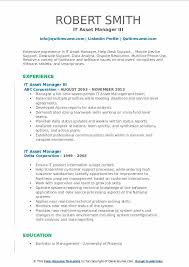 The managed services tasks checklist. It Asset Manager Resume Samples Qwikresume