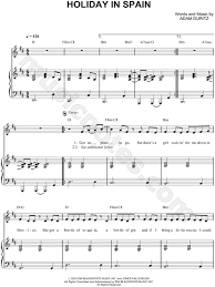 Counting Crows Holiday In Spain Sheet Music In D Major Transposable Download Print Sku Mn0068858