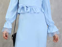 Check spelling or type a new query. Robe Longue Casual Fluide Evasee A Volants Pour Femme Couleur Bleu Ciel Pret A Porter Et Accessoires