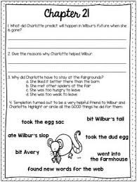 Charlotte's web unit activities, quizzes, and vocabulary. Charlotte S Web Comprehension Questions For Each Chapter Charlotte S Web Book Education Teacher Resources Charlottes Web