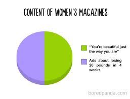 Content Of Womens Magazines Funny Pie Charts Funny