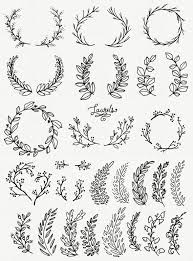 Whimsical Laurels Wreaths Clip Art Von Thepenandbrush Auf Etsy Tatuaje De Laurel Tatuajes De Hoja Manos Dibujo
