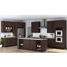 Hampton Bay Shaker Ready To Assemble 36 X 34 5 X 24 In Corner Sink Base Kitchen Cabinet In Java Kcsb36 Sjm The Home Depot In 2020 Kitchen Cabinets Espresso Kitchen Cabinets Hampton Bay