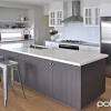 Galley kitchen with island bench. 1