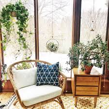 Sunroom Wicker Chairs From Ikea And Mid Century Modern Side Table Through Thrifting Thekwendyhome Mid Century Modern Side Table Sunroom Furniture Sunroom
