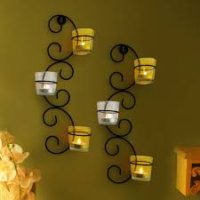 23% off glass sparkling mosaic. Tied Ribbons Set Of 2 Wall Hanging Tealight Candle Holder Metal Wall Sconce With Glass Cups And Tealight Candles For Christmas Lights For Home Decoration Set Of 2 Buy Online In Bahamas