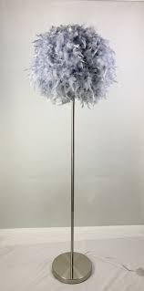 An illuminating palm tree, resplendent with exquisite ostrich feather foliage, the feather floor lamp takes centre stage in any luxury setting and delivers the ultimate midas touch to hollywood regency decors. Modern Grey Feather Floor Standard Lamp Shade With Chrome Base 150cm Tall Ebay