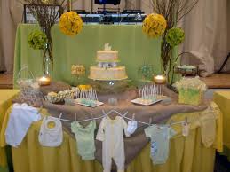 Rustic Baby Shower Party Ideas Photo 1 Of 13 Baby Shower Yellow Green Baby Shower Baby Shower Decorations