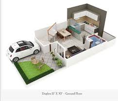 450 Square Feet Double Floor Duplex Home Plan Indian House Plans Duplex House Plans Duplex Floor Plans
