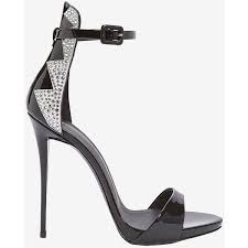 Black And White Sandals With Heel Giuseppe Zanotti Patent Leather Crystal Back Heel Sandal White Sandals Heels Sandals Heels Ankle Strap Sandals Heels