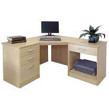 In a room where a corner desk is the answer, storage space is likely to be at a premium, making a corner desk with a hutch particularly welcome. R White Cabinets Set 12 Corner Desk With Printer Drawer Units Quick Buy Hafren Furnishers