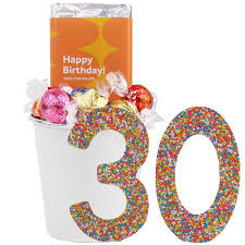 We deliver your blooms to the door, ready to surprise, delight and let your love blossom. 30th Birthday Mixed Chocolate Bucket Edible Blooms