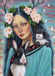 Year of the Rabbit Lunar New Year Portrait Fine Art Print by Tammy Wampler 