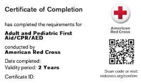 Red cross cpr, first aid, & aed for adult, child, and infant. Certifications Cpr Certification