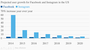 projected user growth for facebook and instagram in the us