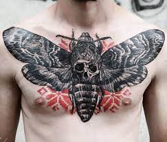 Moth With Skull Tattoo By Timur Lysenko Moth Tattoo Insect Tattoo Torso Tattoos