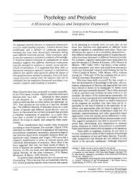 Pdf Psychology And Prejudice A Historical Analysis And Integrative Framework