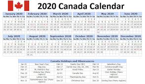 January 2020 Calendar Canada With National Bank And Public Holidays Holiday Calendar Printable 2021 Calendar Holiday Words