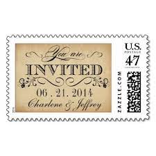 Vintage Rustic Parchment Wedding Invite Postage Zazzle Com Wedding Postage Wedding Postage Stamps Wedding Invitation Postage Stamps