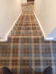 Tartan Carpet To Stairs And Landing Tartan Carpet Patterned Stair Carpet Carpet Stairs