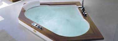 Freestanding whirlpool tubs are installed away from the walls and. Aura Corner 140