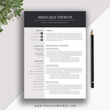 The cvtemplatemaster.com team has updated five of our lovely one page cv templates for september 2018, giving them a brand new look and feel. Professional Resume Template For Ms Word 1 3 Page Cv Template Creative Resume Modern Resume Design Cover Letter The Angelique Resume Plannermarket Com Best Selling Printable Templates For Everyone